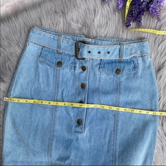 Vintage Daily Wear Light Wash Denim Skirt 13/14 - Picture 8 of 10